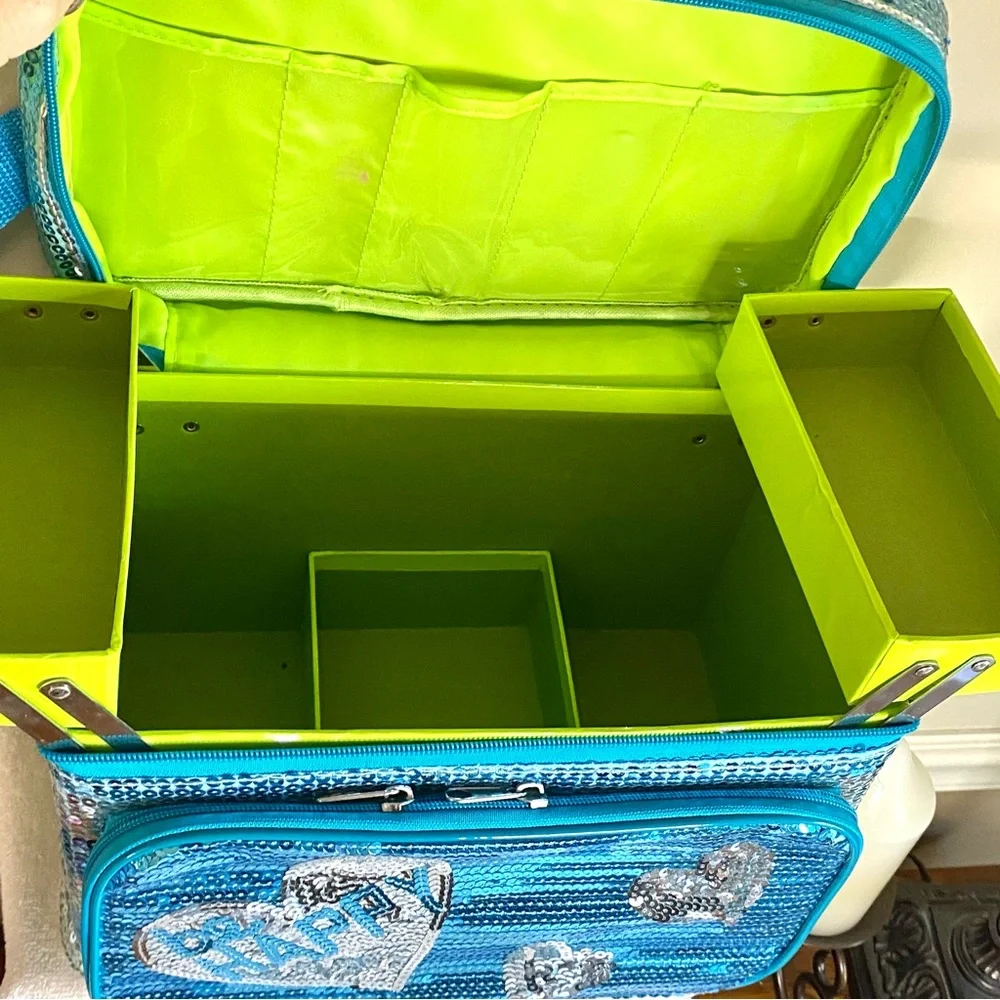 Justice Sequin Blue makeup or jewelry organizer sparkly overload